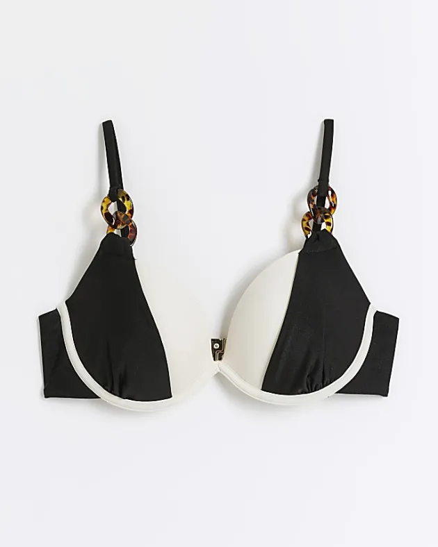 River Island colour bock plunge bikini top< Swimwear & Beachwear