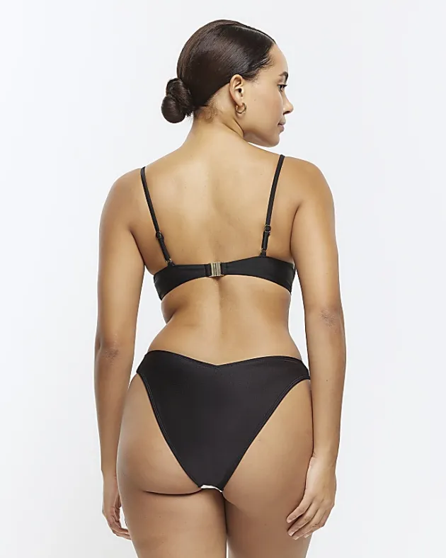 River Island colour bock plunge bikini top< Swimwear & Beachwear