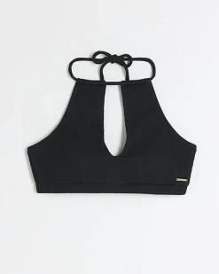 River Island crinkle halter bikini top< Swimwear & Beachwear