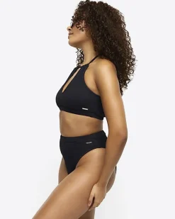 River Island crinkle halter bikini top< Swimwear & Beachwear