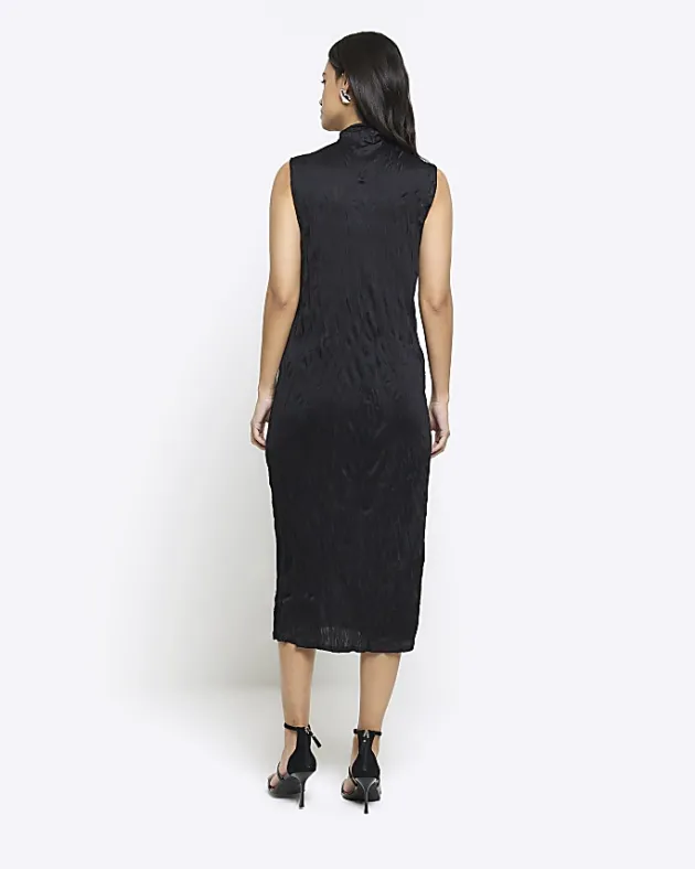 River Island crinkle high neck bodycon midi dress< Dresses