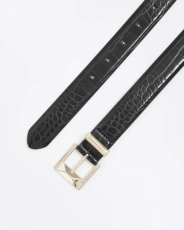 River Island croc embossed buckle belt< Accessories