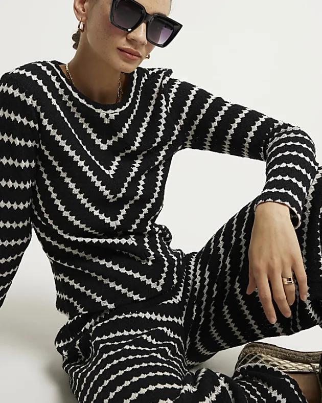 River Island crochet stripe long sleeve top< Co-ord Sets