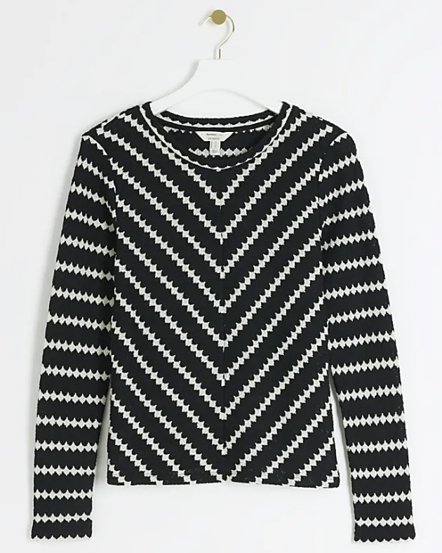 River Island crochet stripe long sleeve top< Co-ord Sets