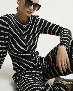 River Island crochet stripe long sleeve top< Co-ord Sets