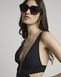 River Island crossed strap plunge swimsuit< Swimwear & Beachwear