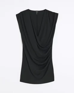 River Island drape detail wrap mini dress< Dresses