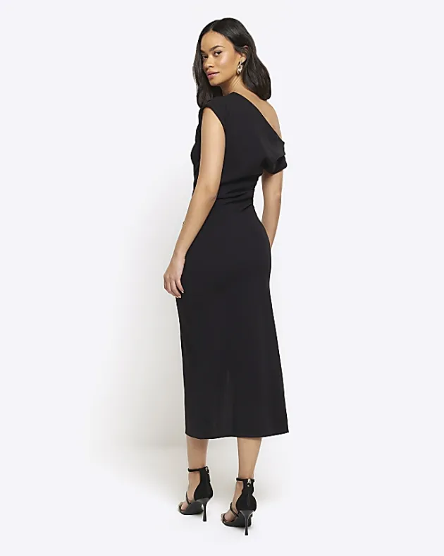 River Island drape off shoulder bodycon midi dress< Dresses