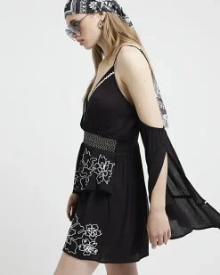 River Island embroidered cold shoulder playsuit< Jumpsuits & Playsuits