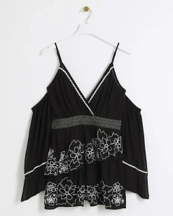 River Island embroidered cold shoulder playsuit< Jumpsuits & Playsuits