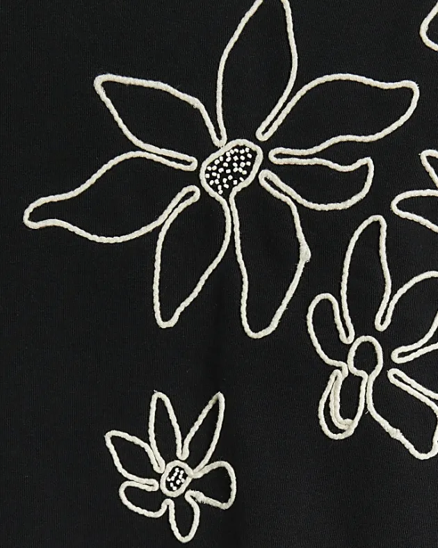 River Island embroidered floral sweatshirt< Loungewear