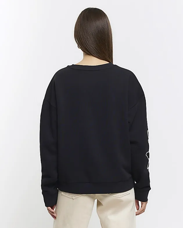 River Island embroidered floral sweatshirt< Loungewear