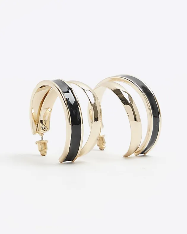 River Island Enamel Double Hoop Earrings< Jewellery