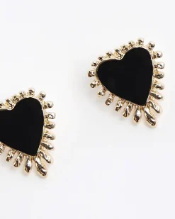 River Island Enamel Heart Stud Earrings< Jewellery