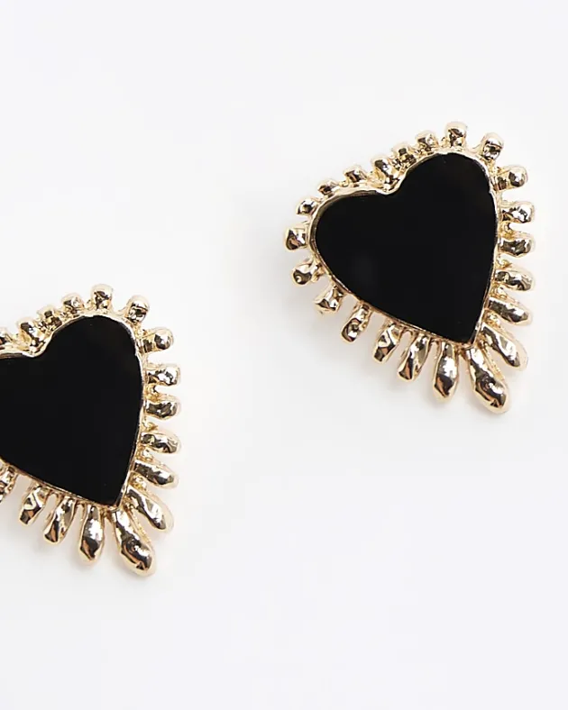 River Island Enamel Heart Stud Earrings< Jewellery