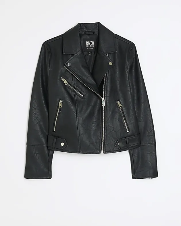 River Island faux leather biker jacket< Coats & Jackets