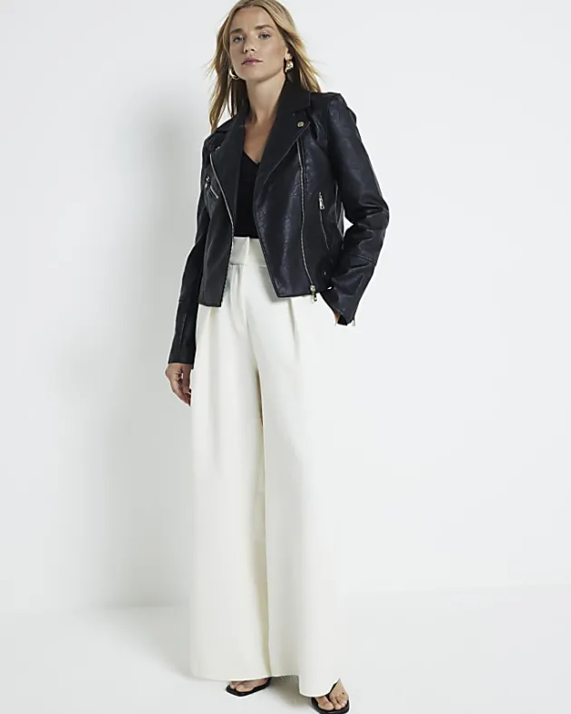 River Island faux leather biker jacket< Coats & Jackets