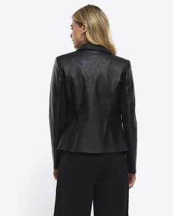 River Island Faux Leather Blazer< Coats & Jackets