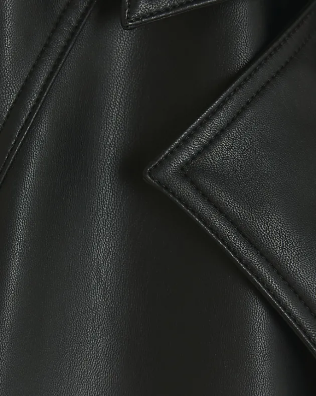River Island faux leather crop trench coat< Coats & Jackets