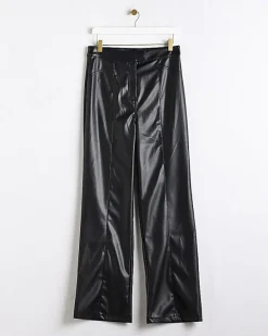 River Island faux leather straight leg trousers< Trousers