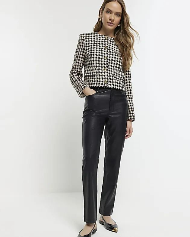 River Island faux leather straight trousers< Trousers