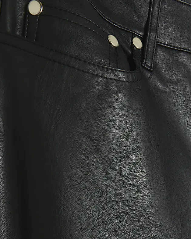 River Island faux leather straight trousers< Trousers