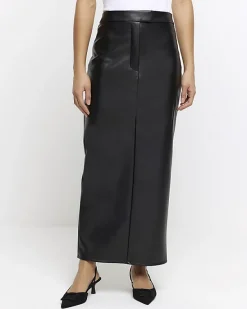 River Island faux leather tailored maxi skirt< Skirts