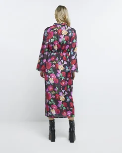 River Island floral long sleeve midi dress< Dresses