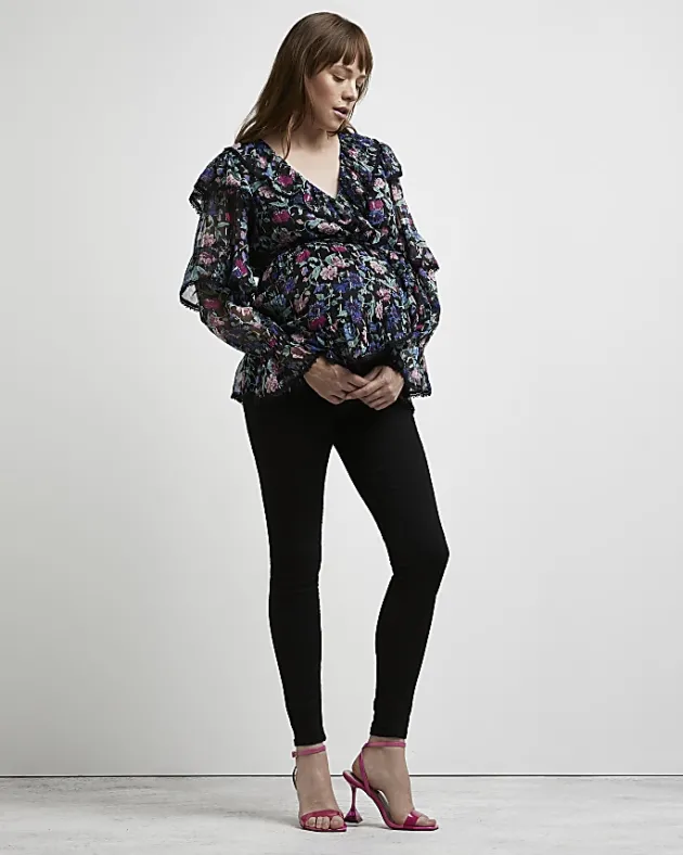 River Island floral print maternity blouse< Maternity