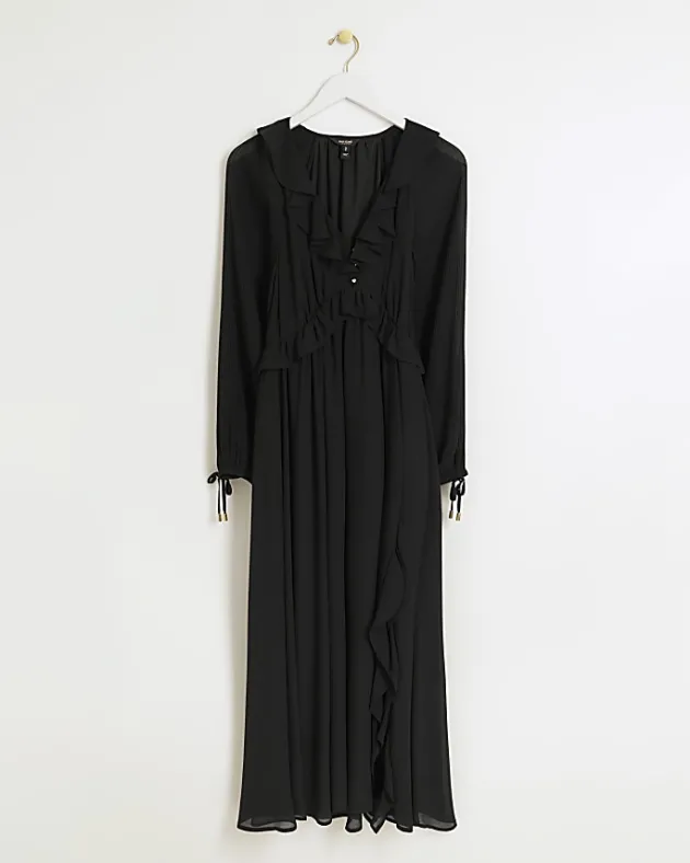 River Island frill plisse sleeve swing midi dress< Dresses