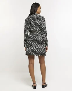 River Island geometric belted mini shirt dress< Dresses