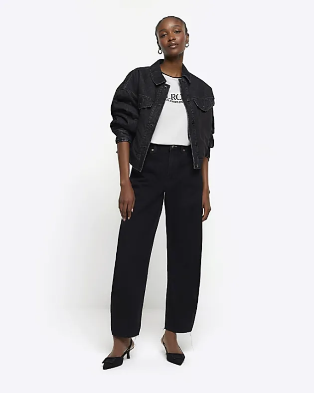 River Island High Waisted Barrell Jeans< Jeans