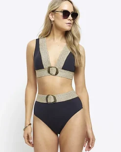 River Island high waisted buckle bikini bottoms< Swimwear & Beachwear