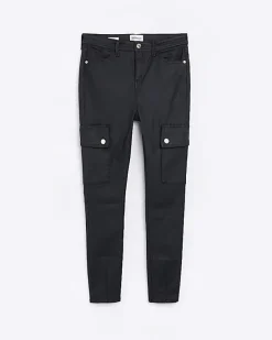 River Island high waisted coated cargo skinny jeans< Jeans