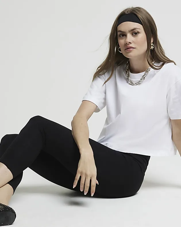 River Island high waisted cropped leggings< Trousers