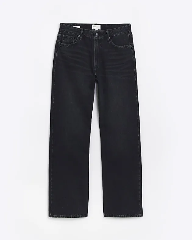 River Island high waisted relaxed straight leg jeans< Jeans