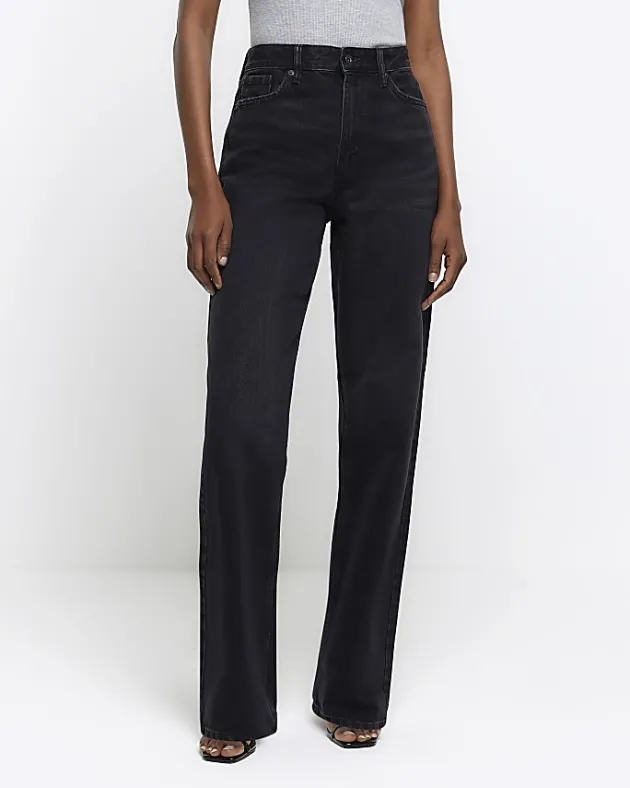 River Island high waisted relaxed straight leg jeans< Jeans