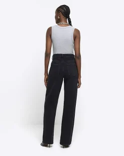 River Island high waisted relaxed straight leg jeans< Jeans