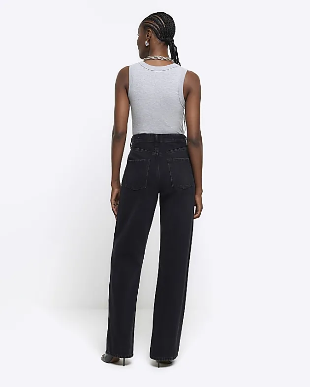 River Island high waisted relaxed straight leg jeans< Jeans