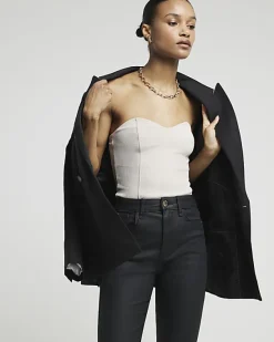 River Island high waisted slim coated jeans< Jeans