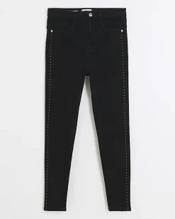 River Island high waisted stud skinny jeans< Jeans