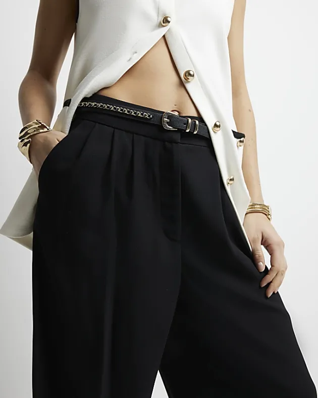 River Island High Waisted Wide Leg Trousers< Trousers