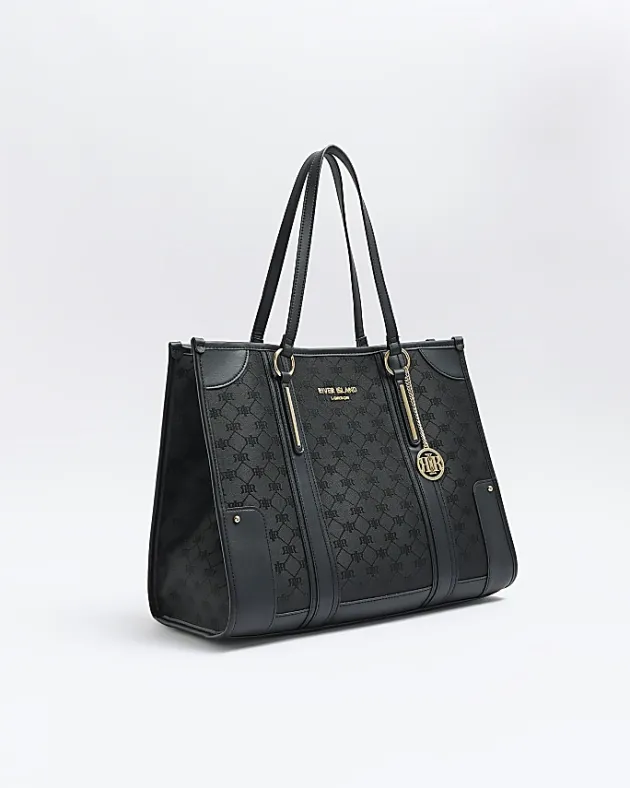 River Island jacquard RI monogram shopper bag< Bags, Purses & Luggage