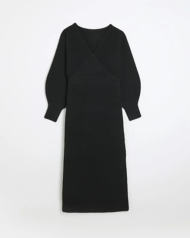 River Island knit wrap jumper midi dress< Dresses