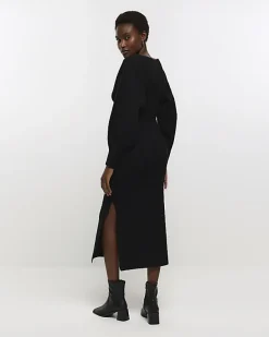 River Island knit wrap jumper midi dress< Dresses