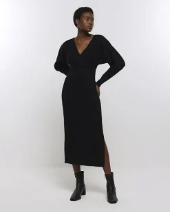 River Island knit wrap jumper midi dress< Dresses