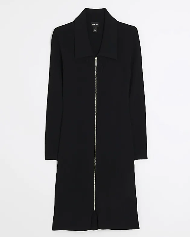 River Island knit zip bodycon mini dress< Dresses
