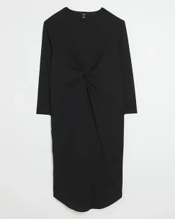 River Island knot long sleeve t-shirt midi dress< Dresses