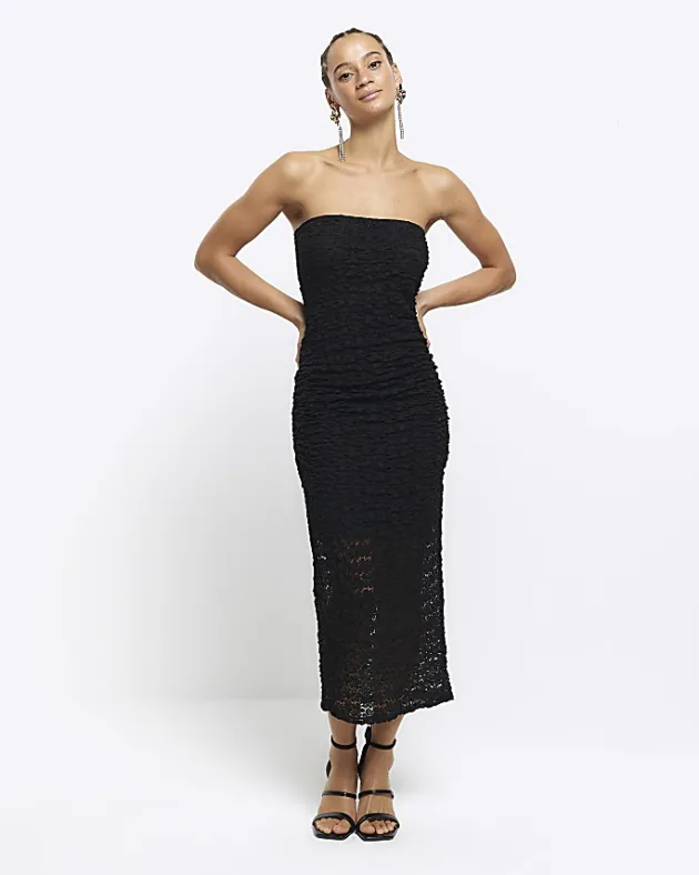 River Island lace bandeau bodycon midi dress< Dresses