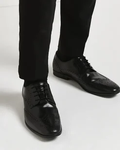 River Island leather lace up brogue derby shoes< Big & Tall